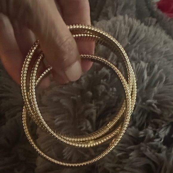 Anthropologie Gold Coil Bracelet Set - Picture 3 of 3